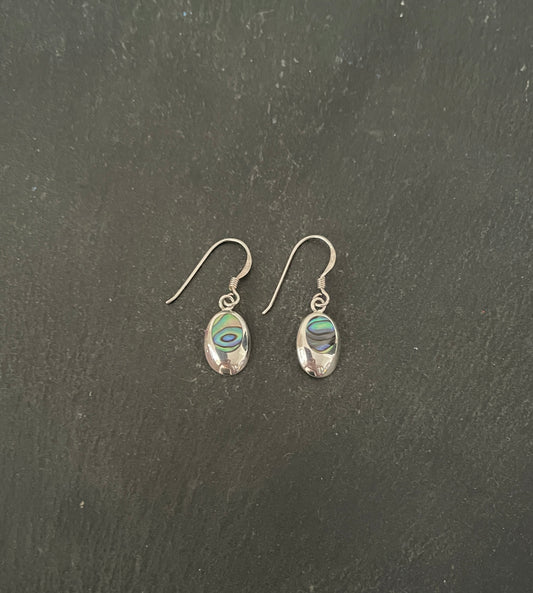 Paua Shell and Silver Earrings