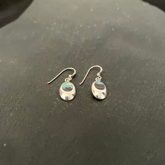 Paua Shell and Silver Earrings