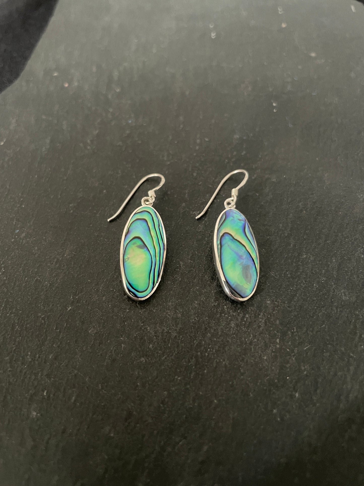 Long Oval Paua Shell Earrings