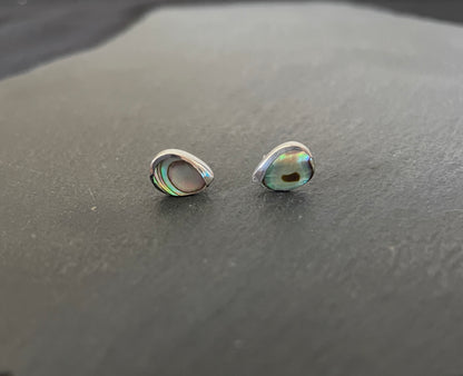 Paua Shell and Silver Teardrop Studs
