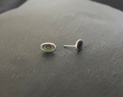 Paua Shell and Silver Oval Studs