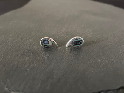 Paua Shell and Silver Teardrop Studs