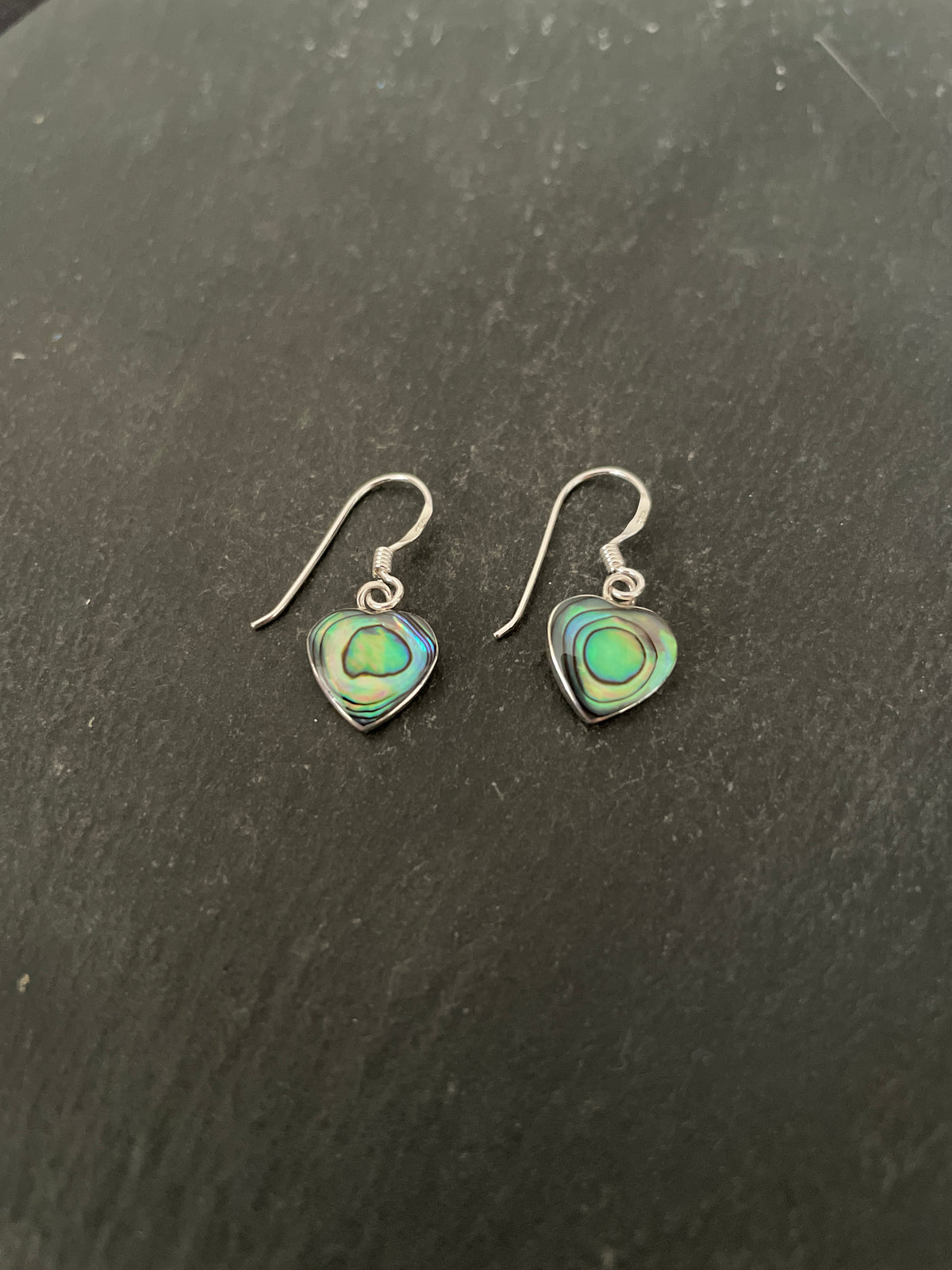 Paua Shell Heart Earrings