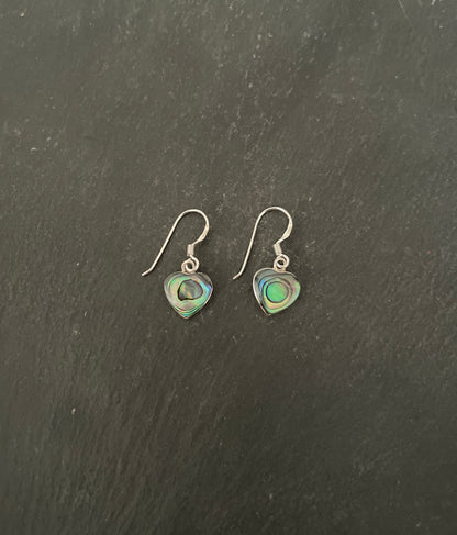 Paua Shell Heart Earrings