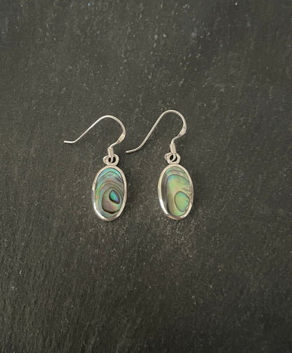 Oval Paua Shell Earrings