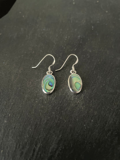 Oval Paua Shell Earrings