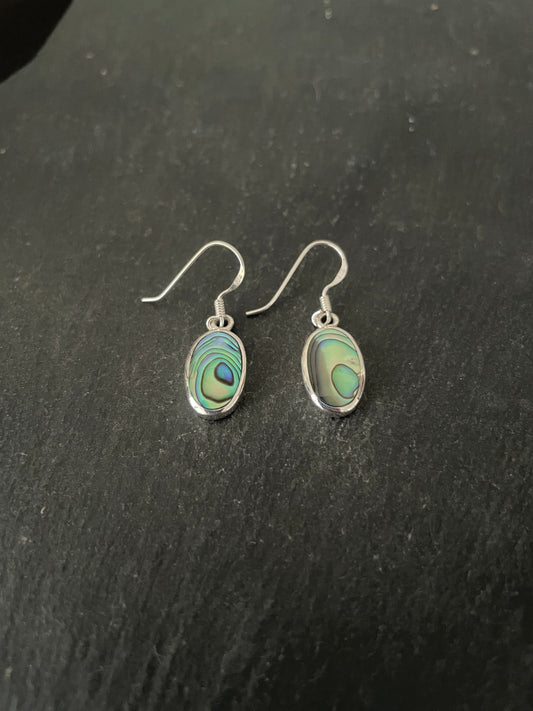 Oval Paua Shell Earrings