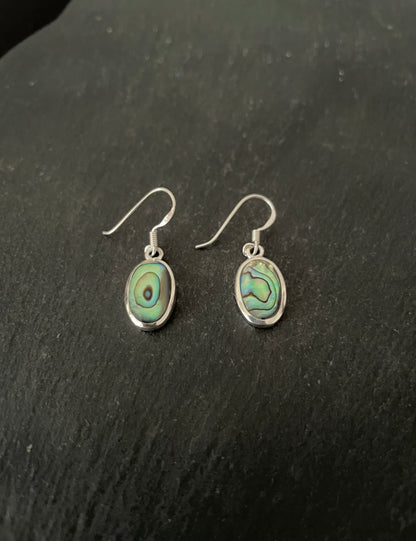 Oval Paua Shell Earrings