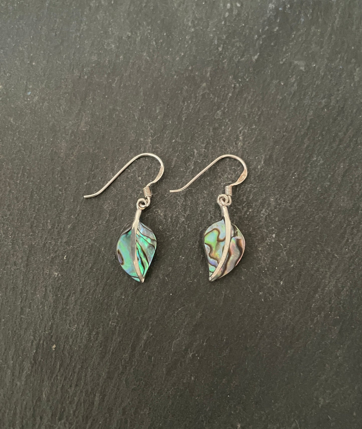 Paua Shell Leaf Earrings