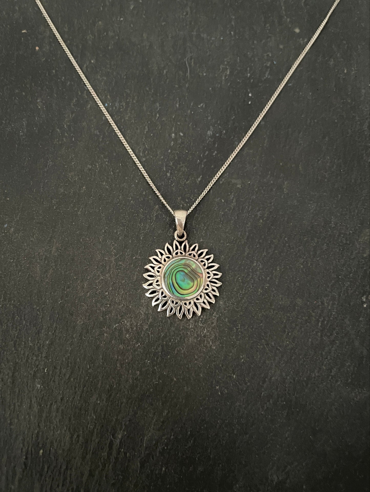 Paua Shell and Silver Pendant