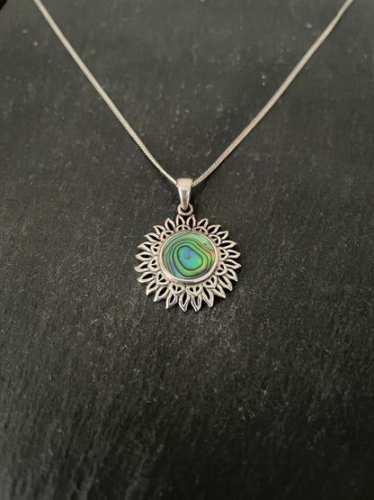 Paua Shell and Silver Pendant