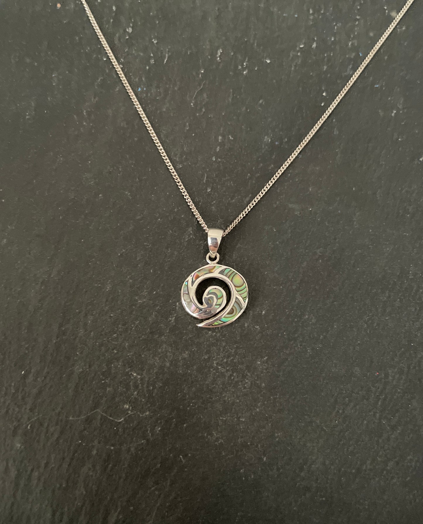Paua Shell Spiral Pendant
