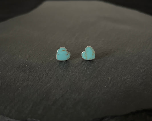 Turquoise Heart Stud Earrings
