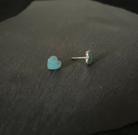 Turquoise Heart Stud Earrings