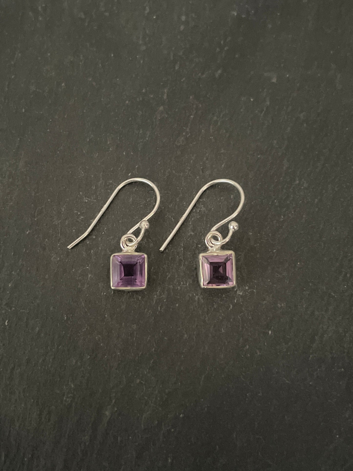 Amethyst Square Earrings