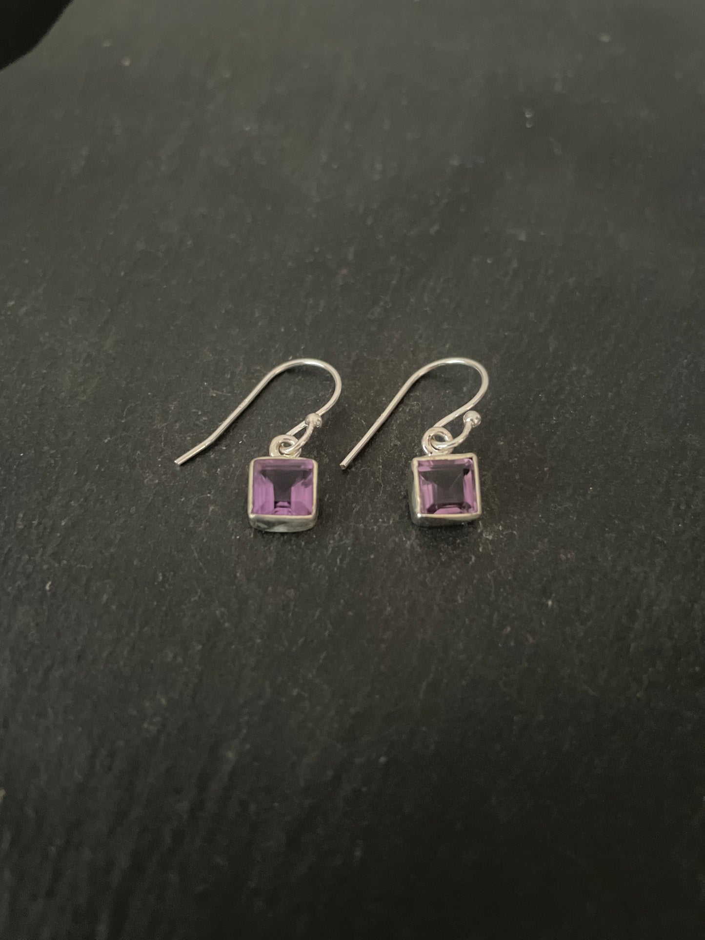 Amethyst Square Earrings