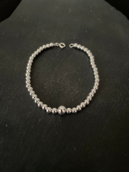 Sterling Silver Bead Bracelet