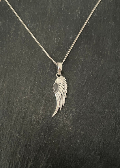 Rose Quartz Angel Wing Pendant