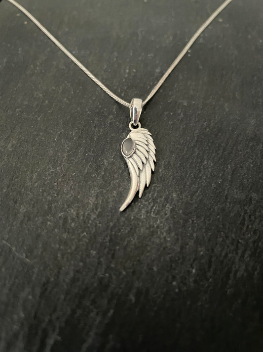 Rose Quartz Angel Wing Pendant