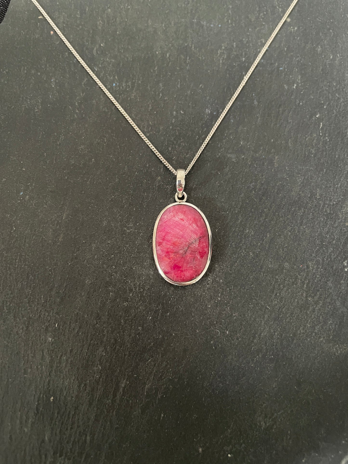 Ruby Oval Pendant