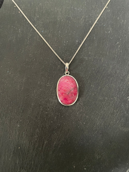 Ruby Oval Pendant