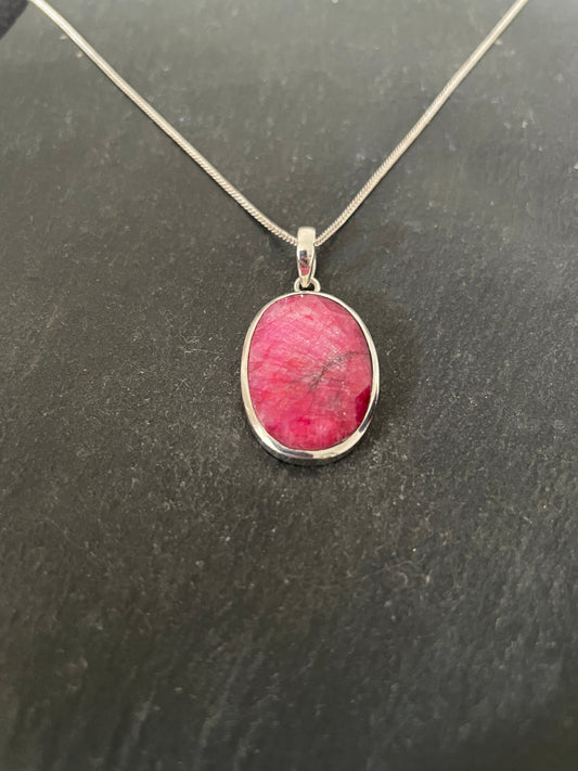 Ruby Oval Pendant