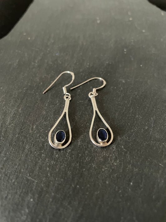 Sapphire Long Teardrop Earrings