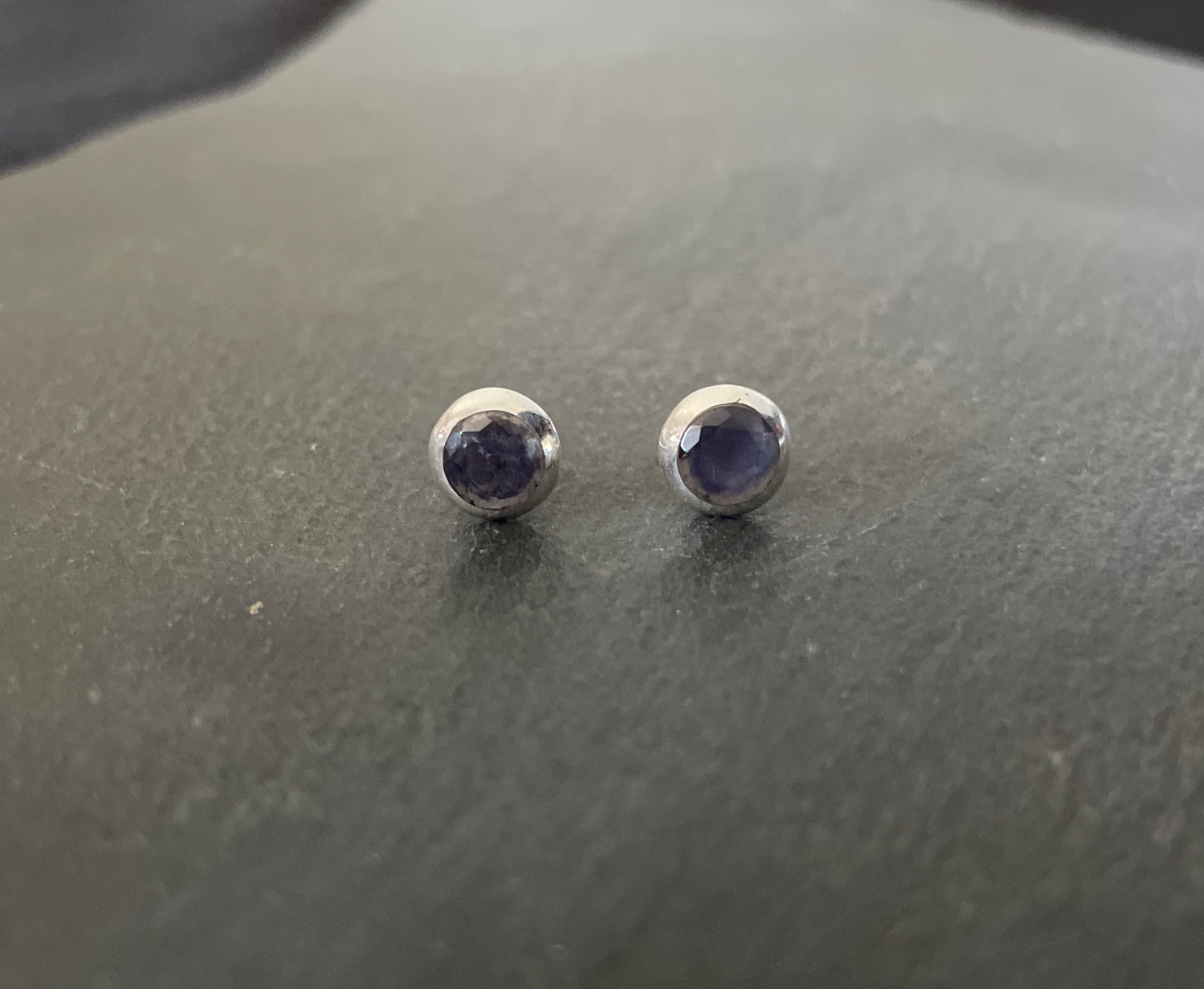 Round Sapphire Studs
