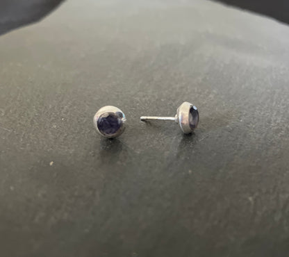 Round Sapphire Studs