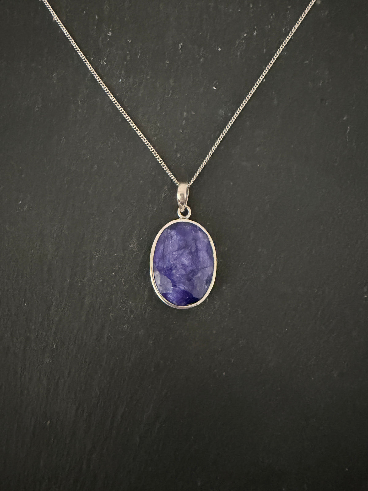 Sapphire Oval Pendant