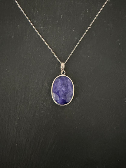 Sapphire Oval Pendant