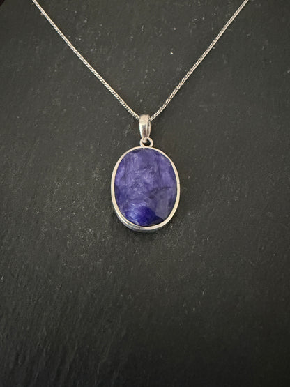Sapphire Oval Pendant