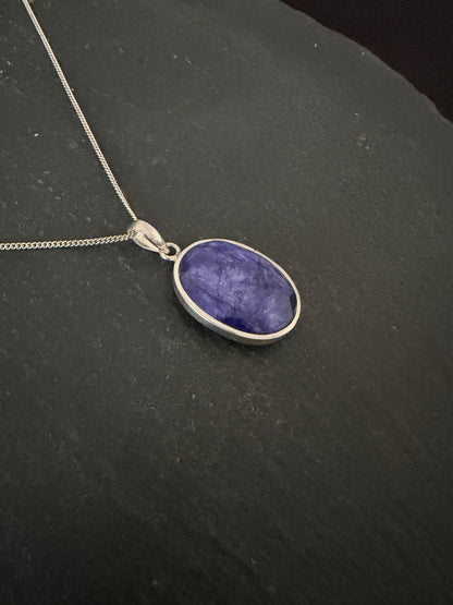 Sapphire Oval Pendant