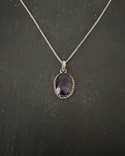 Sapphire Oval Pendant