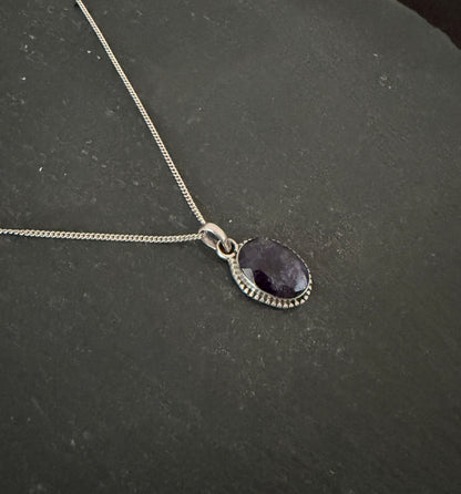 Sapphire Oval Pendant
