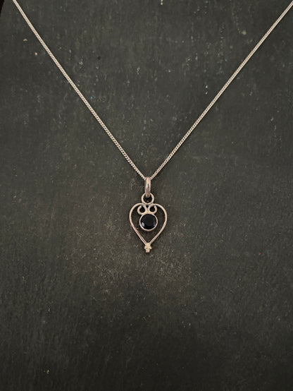Sapphire Heart Pendant