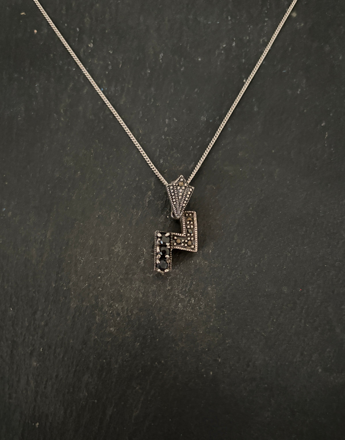 Sapphire and Marcasite Pendant