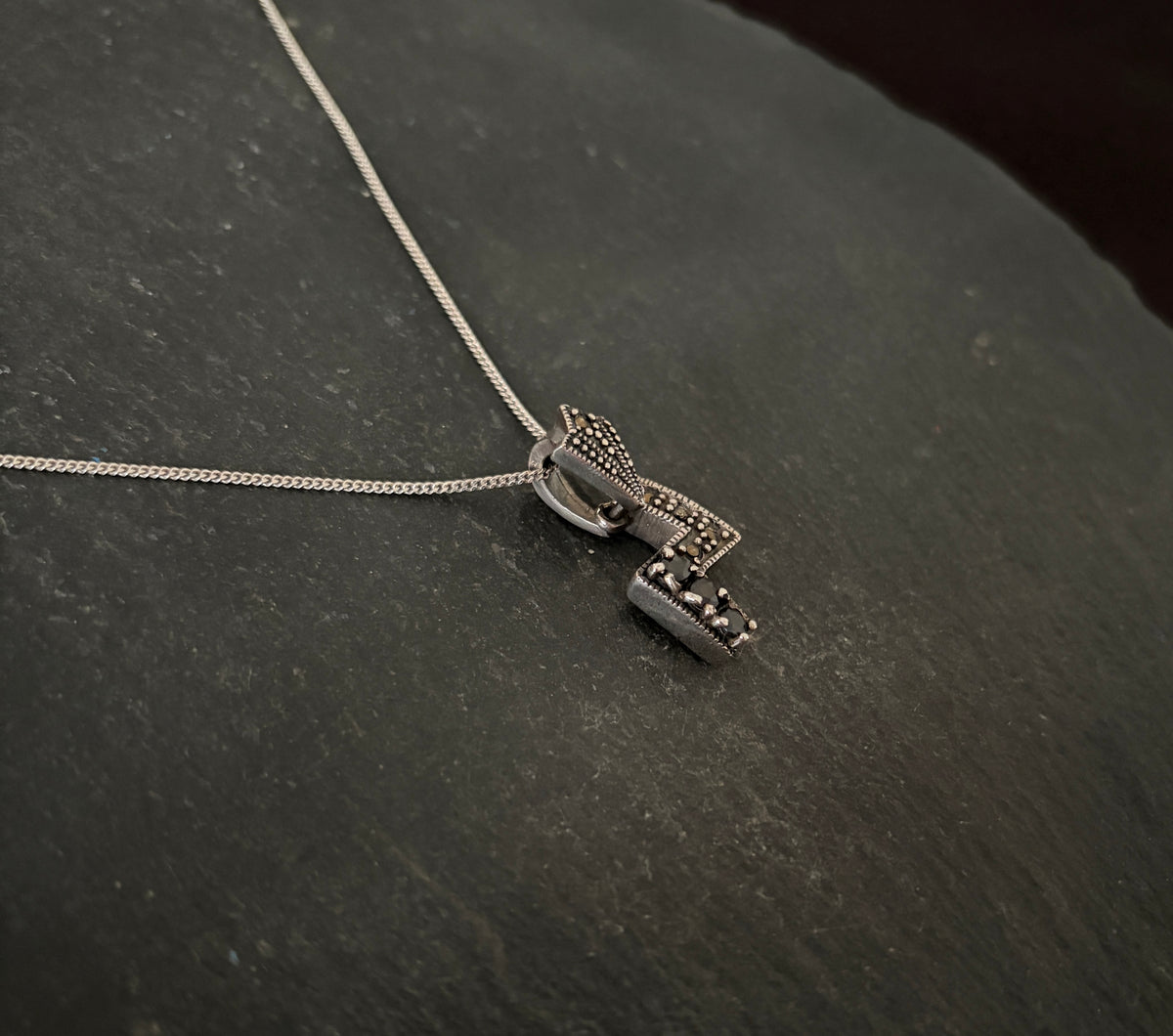 Sapphire and Marcasite Pendant
