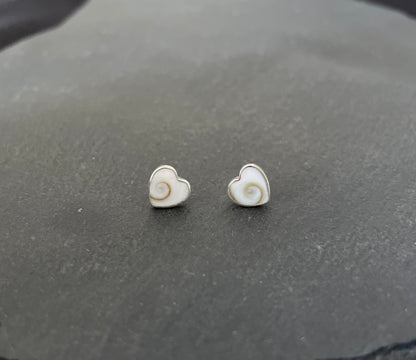 Shiva Shell Heart Stud Earrings