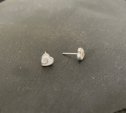 Shiva Shell Heart Stud Earrings