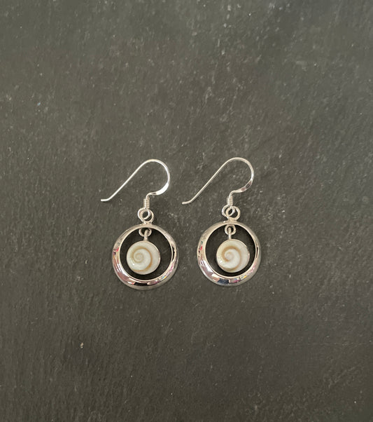 Round Shiva Shell Earrings