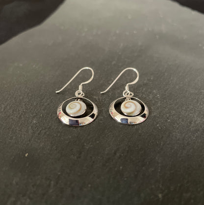 Round Shiva Shell Earrings