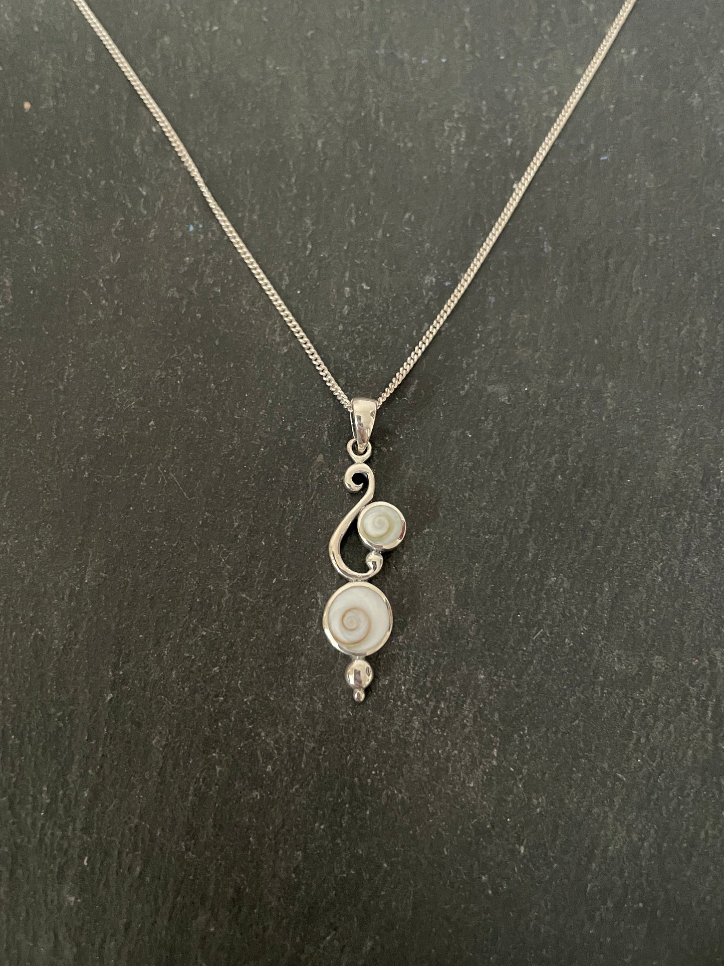 Shiva Shell and Silver Round Pendant