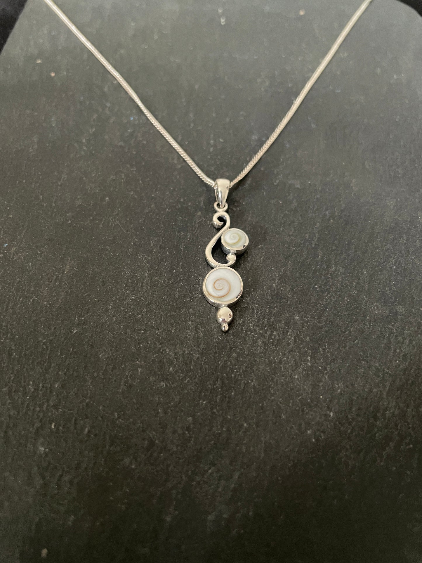 Shiva Shell and Silver Round Pendant