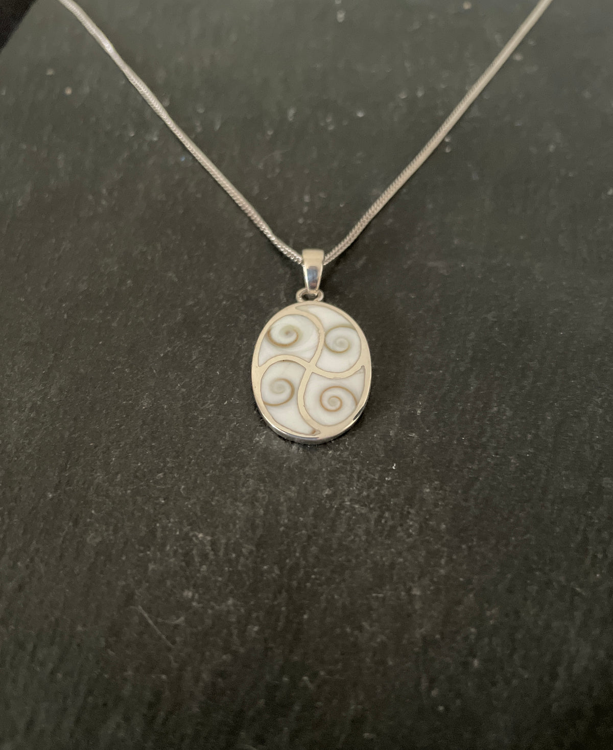 Shiva Shell and Silver Oval Pendant