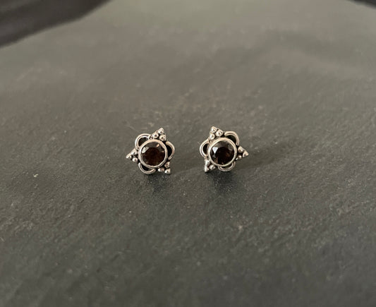 Smokey Quartz Stud Earrings