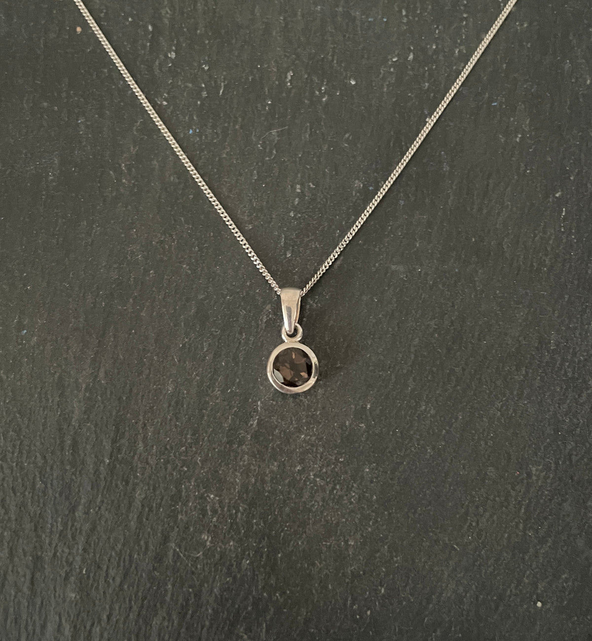 Smokey Quartz and Silver Pendant