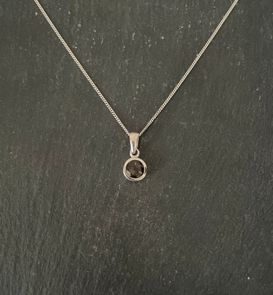 Smokey Quartz and Silver Pendant
