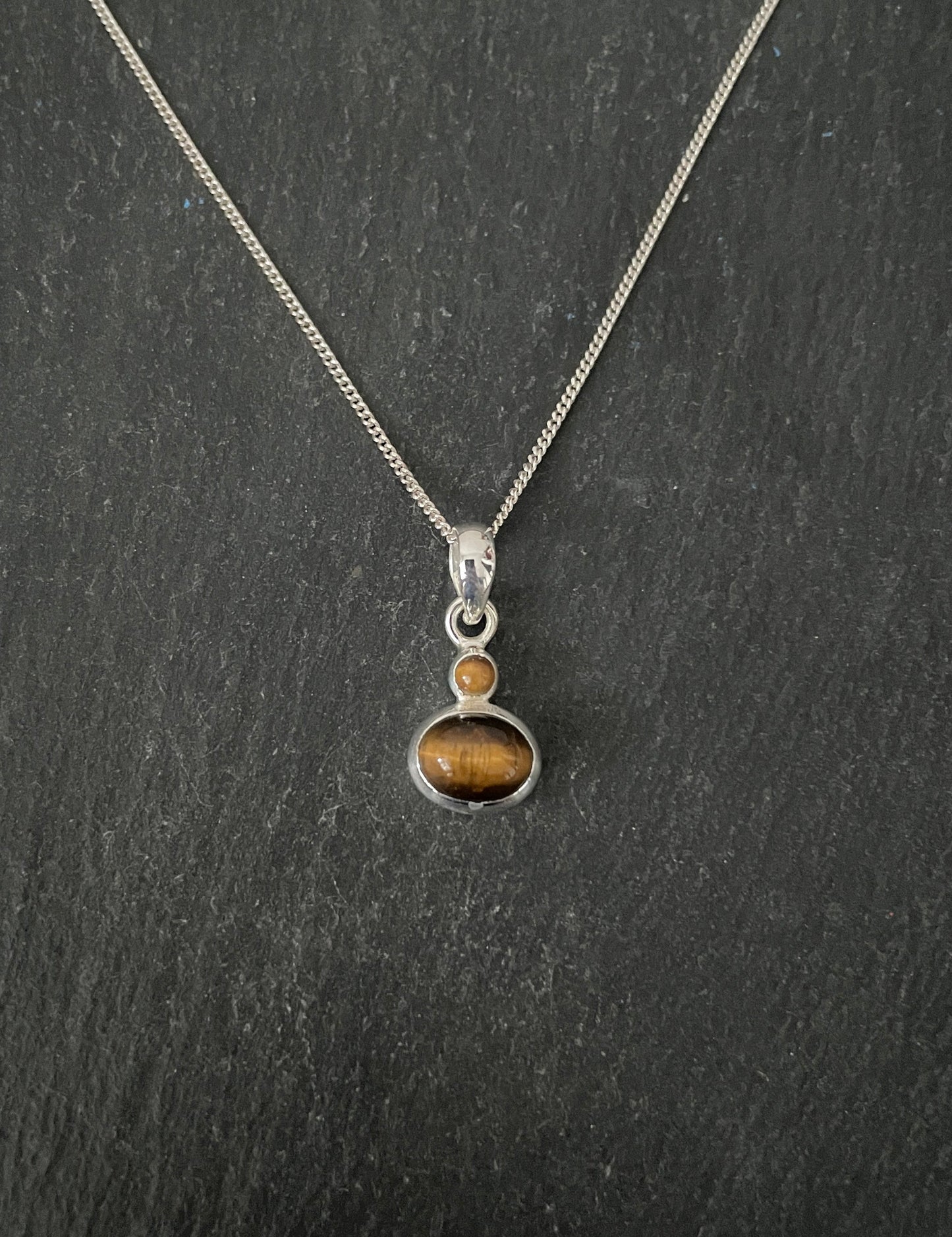 Tiger's Eye and Silver Pendant