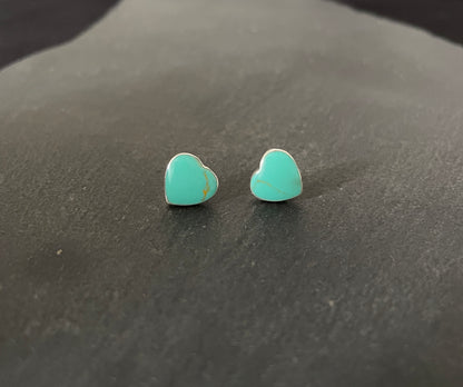 Turquoise Heart Stud Earrings